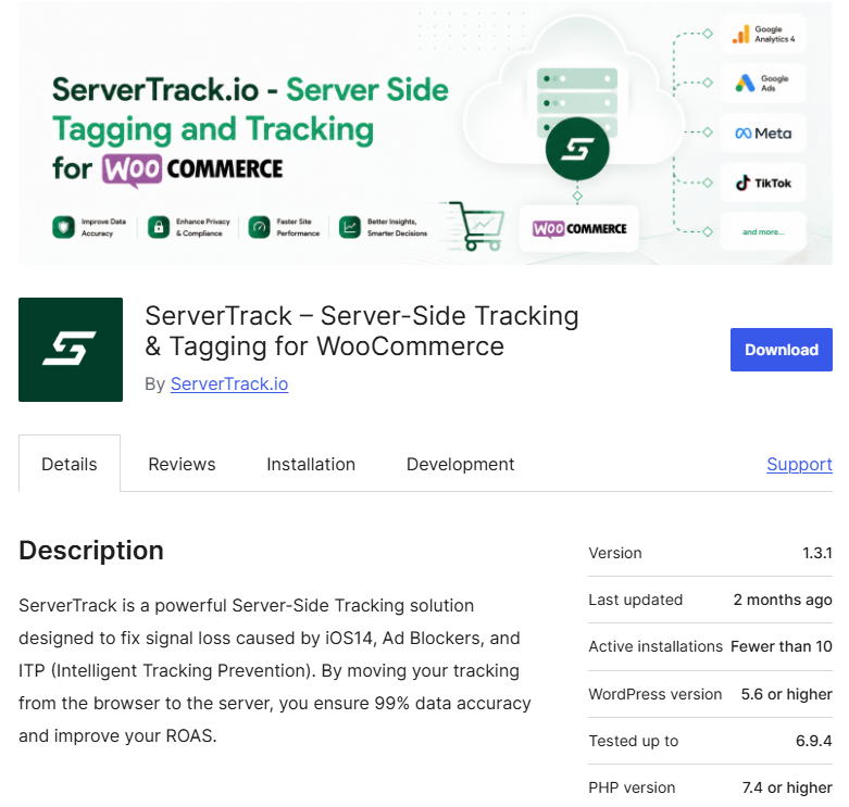 ServerTrack officially on WordPress
